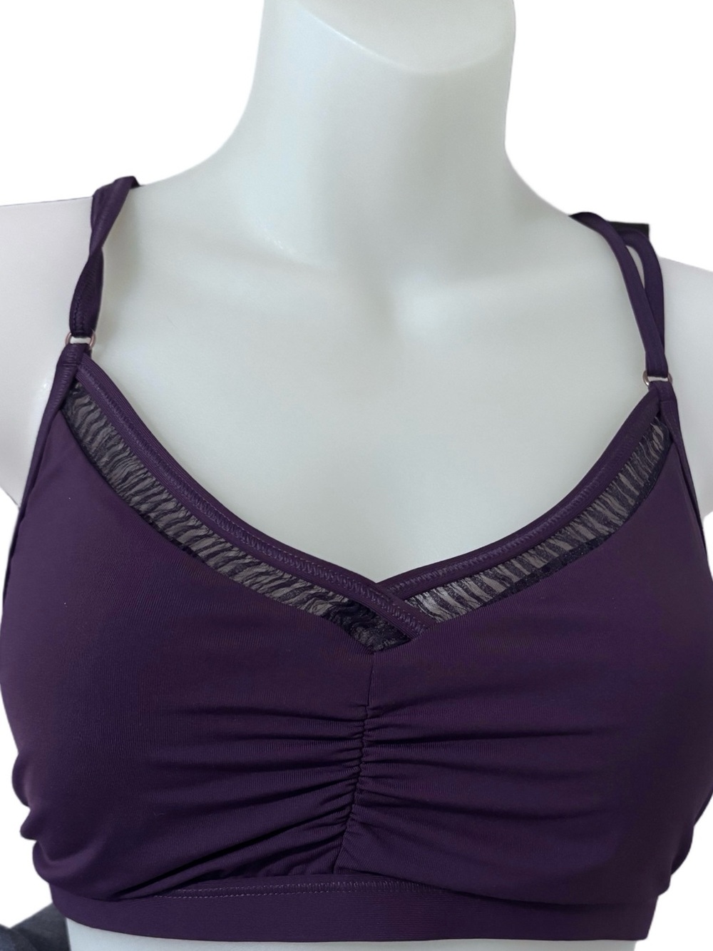 CALIA by Carrie Underwood Strappy Back Sports Bra Bikini Top| Purple | M - Picture 2 of 5